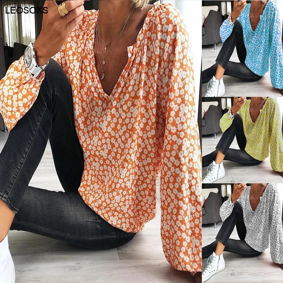 

Women's Long Sleeve Top New 2021 Summer Fashion Printing Loose Shirt Top Casual Wild T-shirt Women