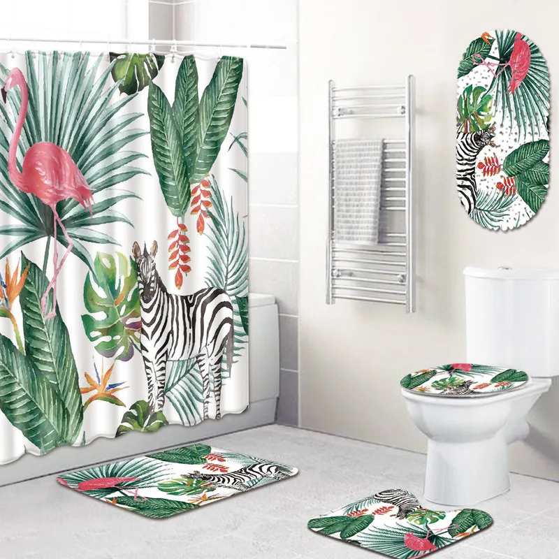 5 шт. коврик для ванной с фламинго впитывающий воду коврики кухни занавеска душа