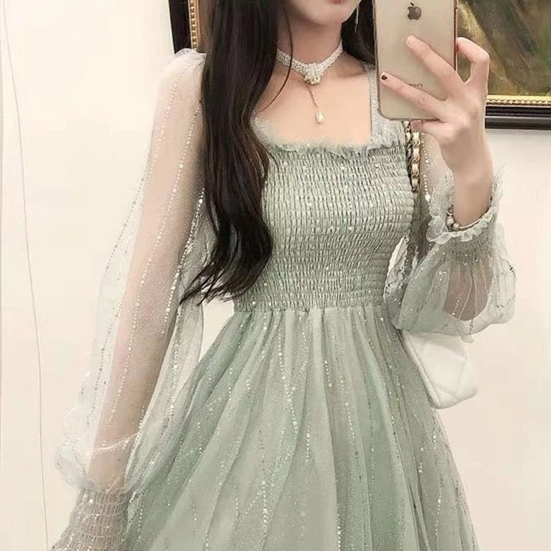 Длинное сказочное платье элегантные женские платья макси с блестками и длинным