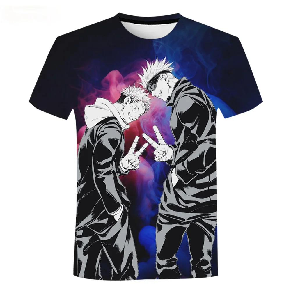 

Новинка 2021, модные летние футболки для мужчин и женщин с 3d принтом аниме ююютсу кайсен, крутая уличная одежда, топы с коротким рукавом