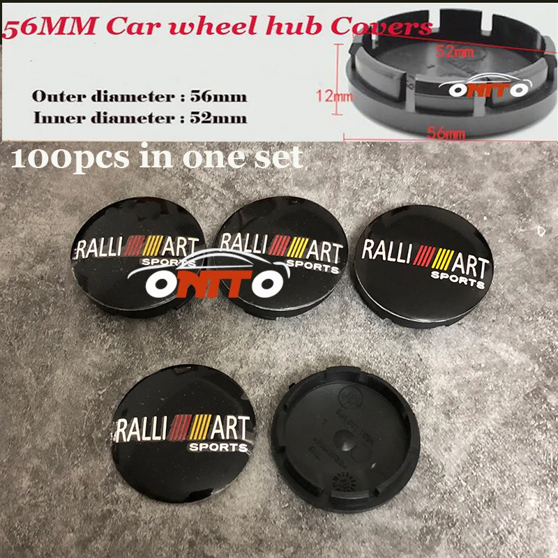 

100pcs 56mm label Rims Wheels Cover For Ralliart Logo badge Car Emblem Wheel Hub Cap For Auto Logo
