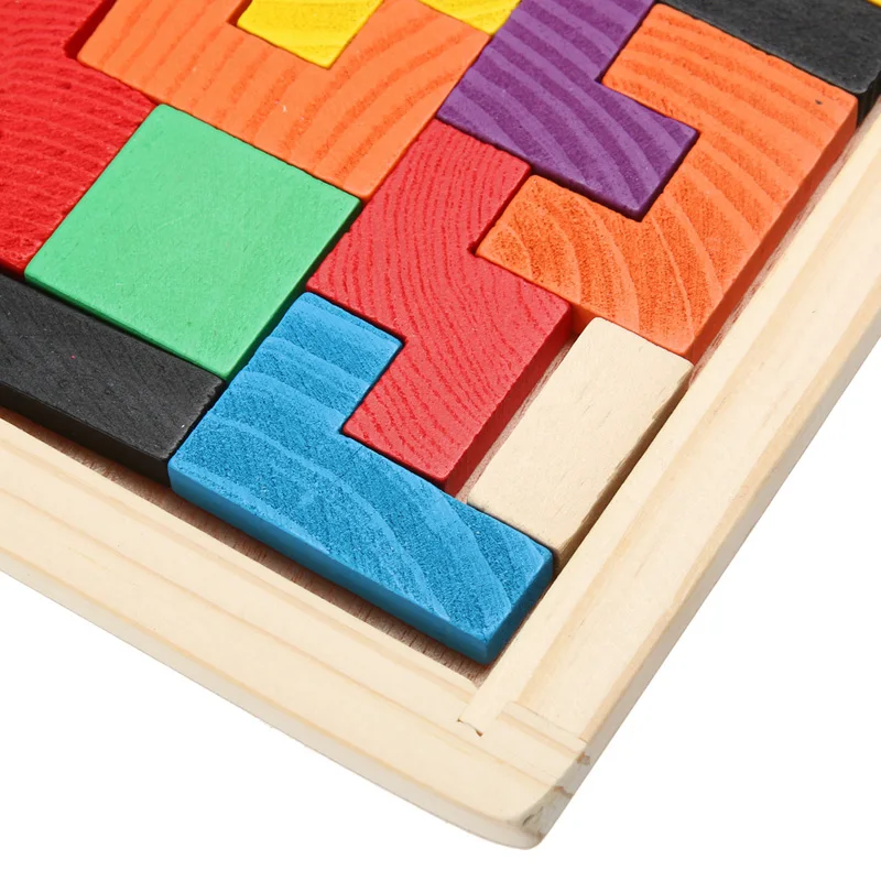 Tetris Toy Wooden Tangram Brain Teaser Puzzle Toys Game Preschool Magination Intellectual Educational Kid Jigsaw Gift | Игрушки и хобби