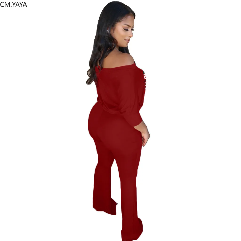 Женский комбинезон с длинным рукавом летучая мышь и надписью|Женские