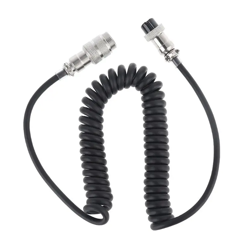 

8Pin Coiled Extension Microphone Cord 8Core Aviation Male Plug to Female Cable