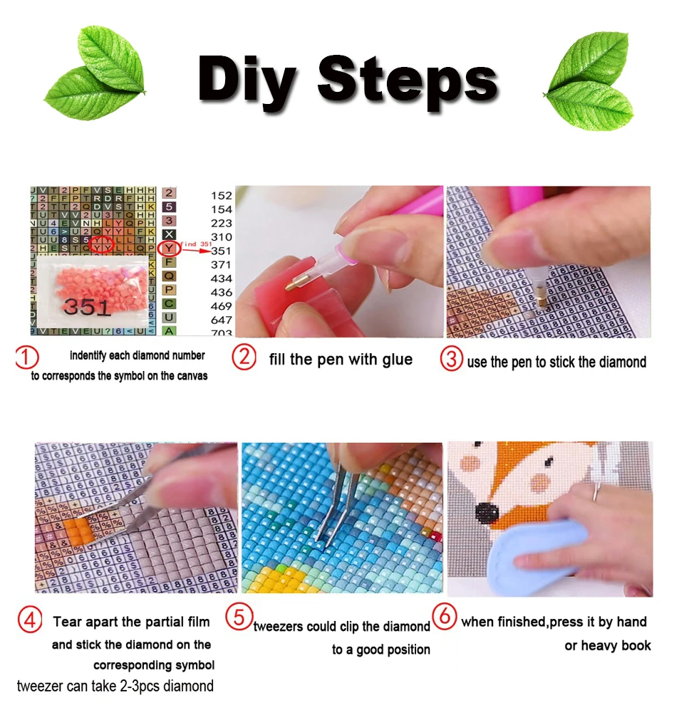 4 шт. квадратные и круглые алмазные картины | Дом сад