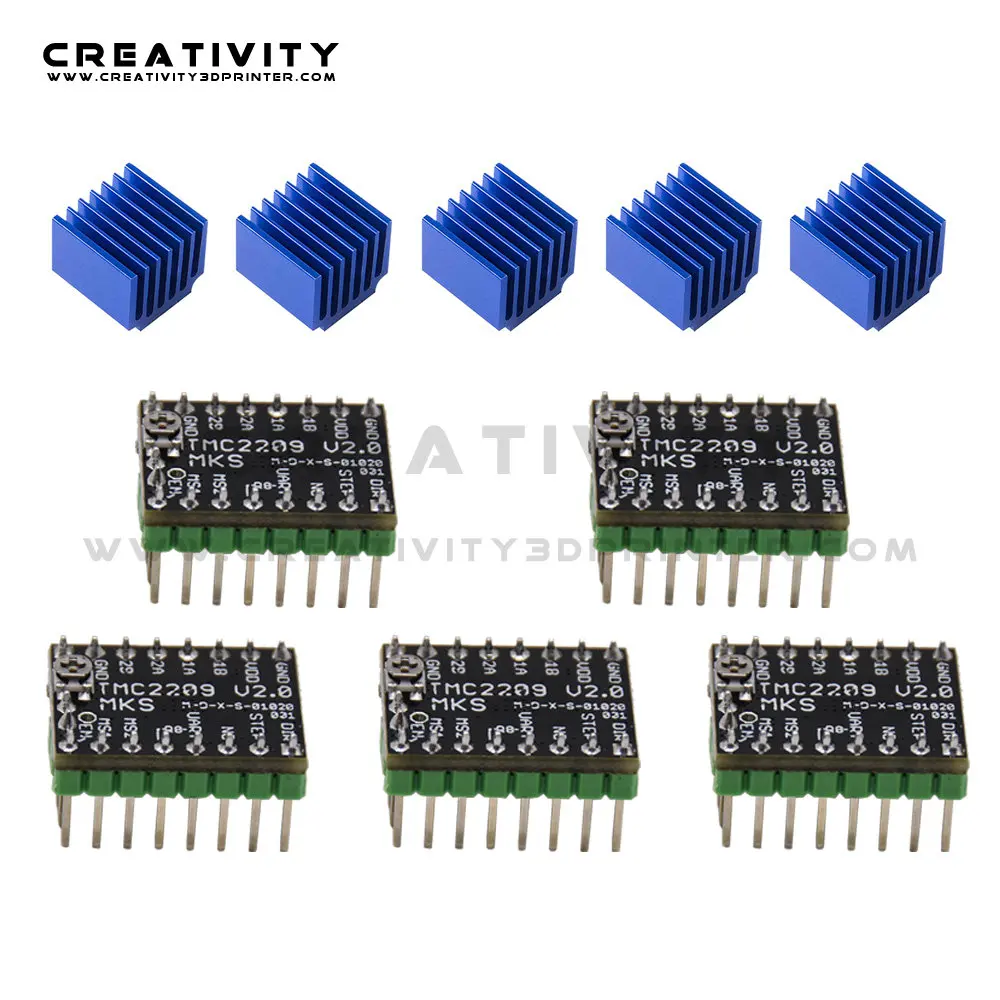 Драйвер шагового двигателя Makerbase MKS TMC2209 2209 StepStick детали для 3D-принтера а UART