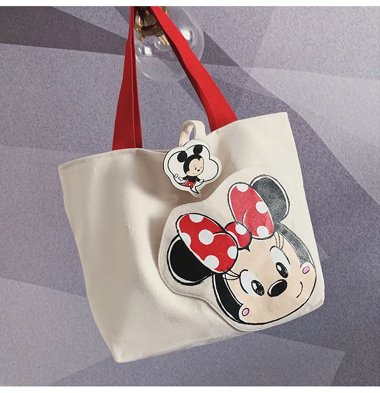 Disney новая большая сумка женская сумка милый мультяшный Микки Большая вместительная сумка для девочек Сумка тканевая через плечо сумки кошелек шоппинг