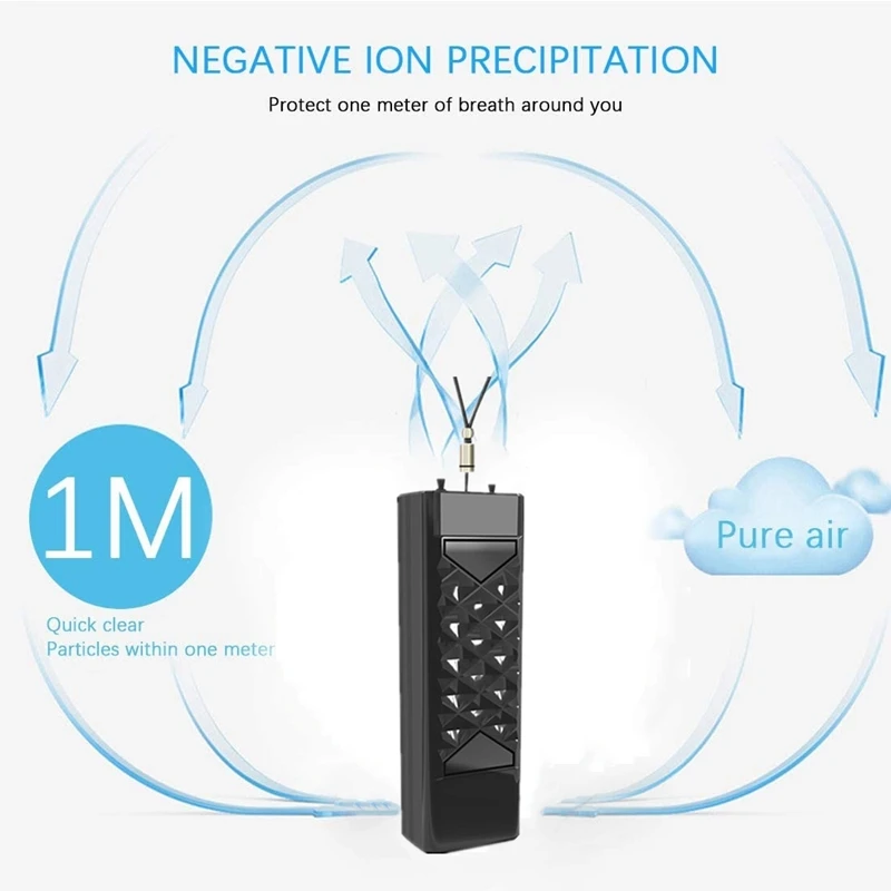 

2 Pcs Personal Air Purifier Necklace Wearable Mini Portable Air Freshner Ionizer Negative Ion Generator Pink & White