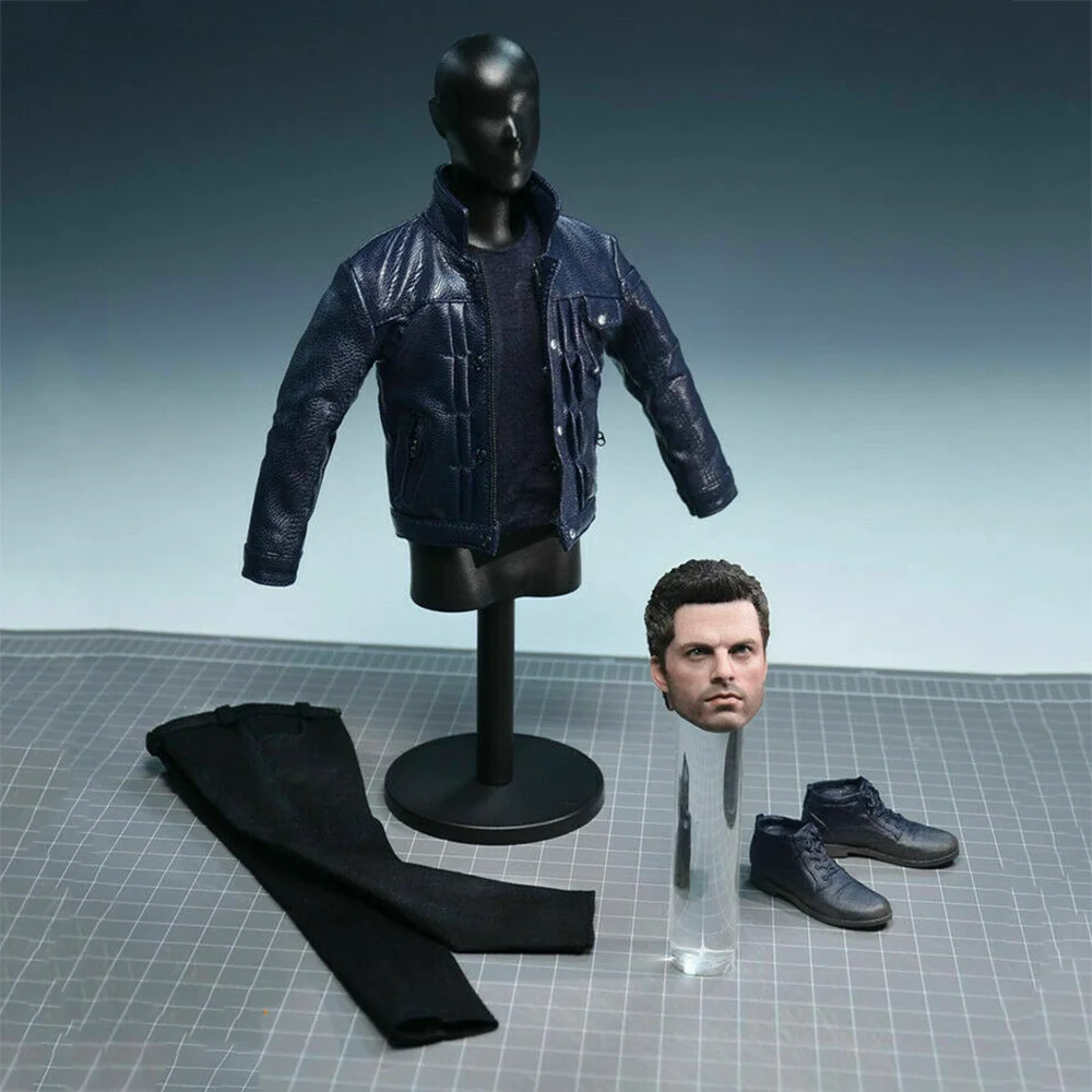 

TOP-006 1/6 Scale Male Winter Soldier Figure Accessory Head Leather Clothes Suit Model for 12 inch Action Figure Body