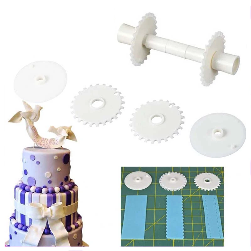 6 шт./компл. Fondant (сахарная) ролик для ленты ножи тортов сахар цветок резак нарядное