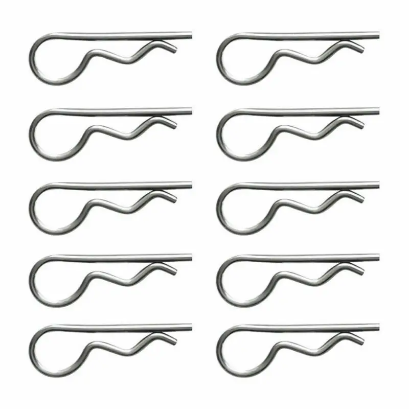 

10pcs bright galvanized hairpin split pin R-axis fixed clip spring pin fixed clip pin curved rod truck shell