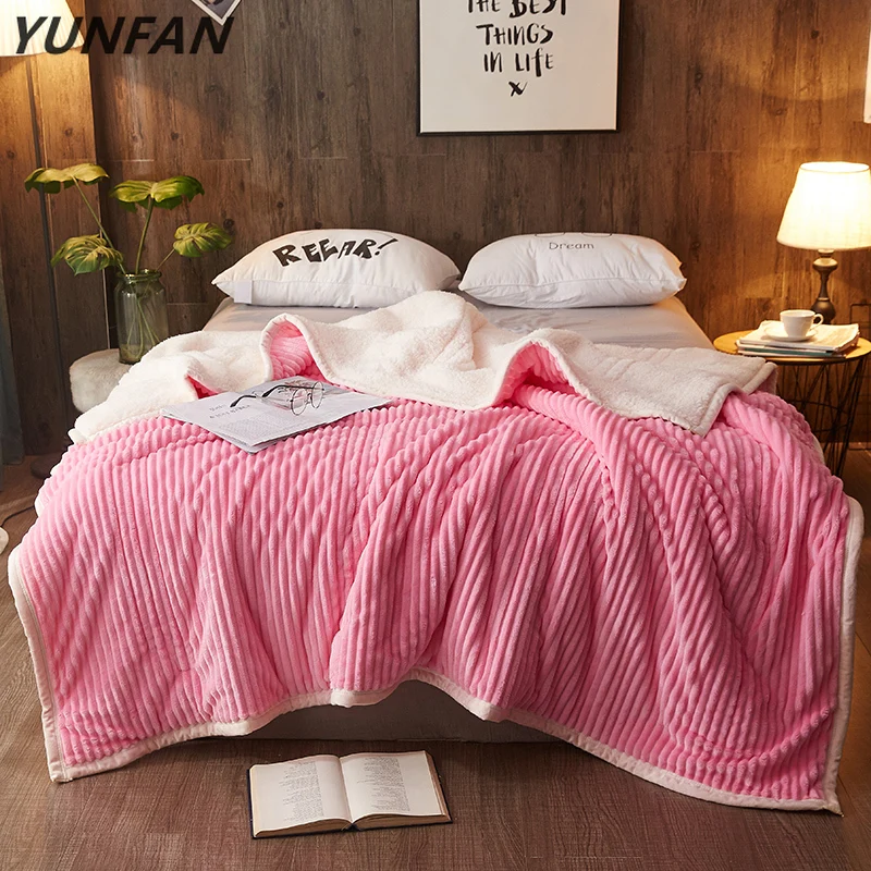 

Одеяла и одеяла для взрослых толстые теплые зимние одеяла двойные королевские однотонные розовые фланелевые одеяла на кровать рождественс...