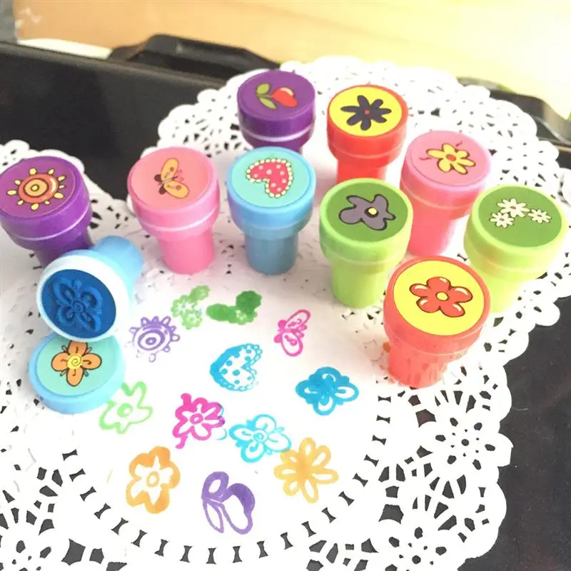 10 шт. детские милые пластиковые самописающие штампы игрушки для детей сделай сам
