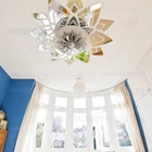 Зеркало наклейки для ванной комнаты 3D длинные всего тела настенная Потолочная люстра светильник лампа цветок кольцо в форме лепестка круглый R033