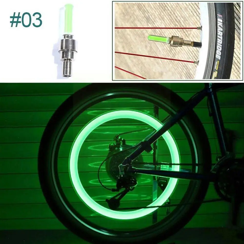 

Colorful Induction Gas Nozzle Neon Bike Spoke Light Lamp Valve Bicycle Nozzle Tire Caps Wheel Waterproof Light LED Spokes E5C9