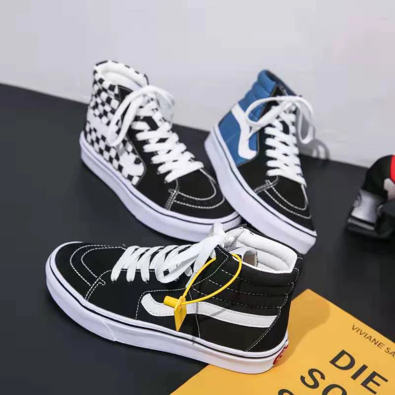 

Men's fashion canvas shoes high-top Korean trend all-match casual sneakers