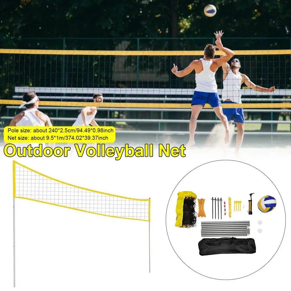 

Outdoor Volleyball Net Set Easy Setup Ball Net Portable Training Standard Tennis Volleyball Mesh Training Tool For Home Backyard