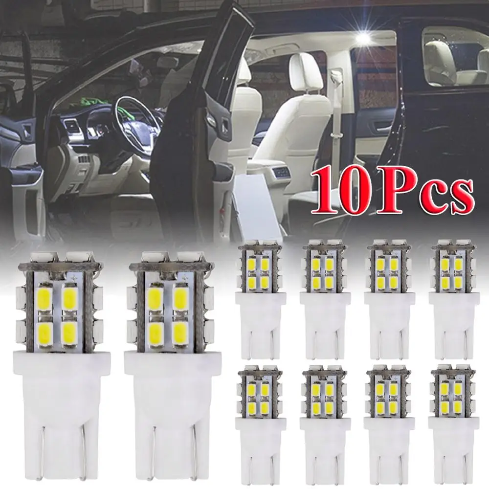 

10PCS T10 LED Clearance Lights 20-SMD LED Bulb Super Bright 194 168 2825 W5W A029 White 1210 SMD Car Lights Accessories