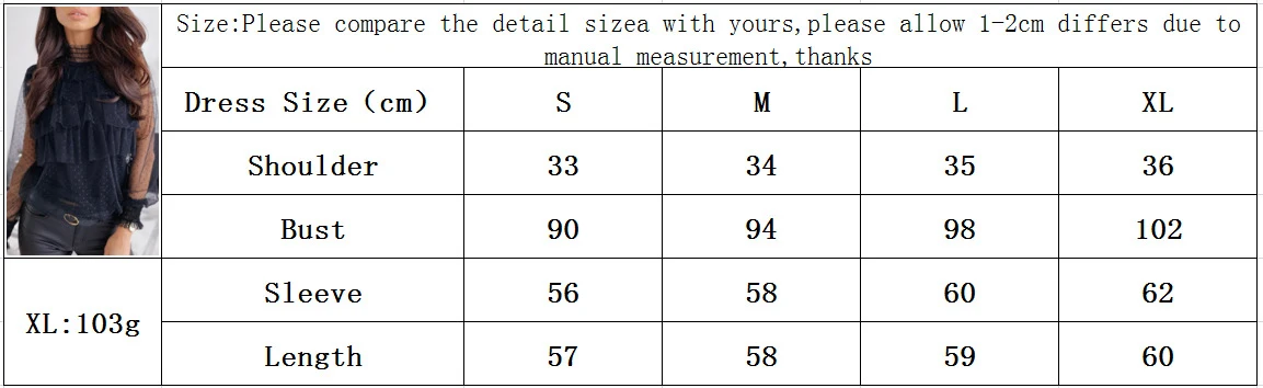 

Sexy Women Spring Autumn Mesh Patchwork Design Cascade Ruffles Lace Decor See Through O-neck Long Sleeve Dot Print Top