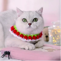 personalized knitting wool cat collar necklace for small puppy pet necklet