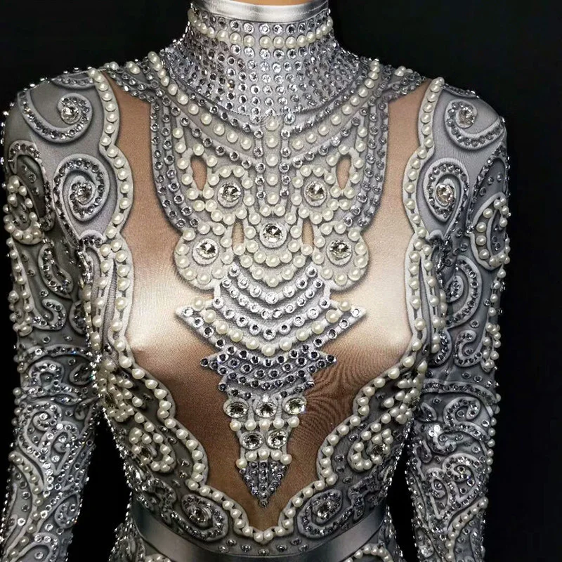 Соблазнительное платье стразы с длинным рукавом блестящее кристаллами женская