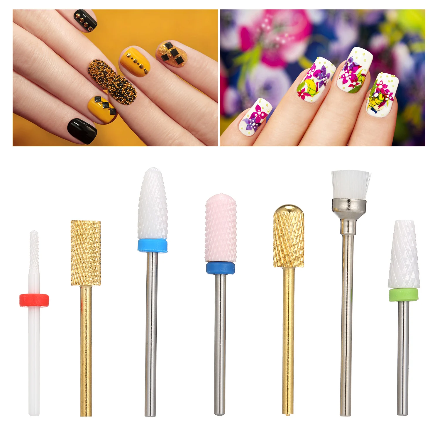 Набор сверл для ногтей 7 шт. сверла инструмент маникюра и педикюра дизайна кисть
