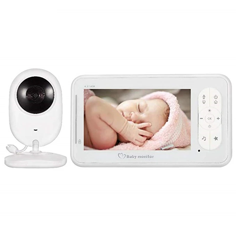 4,3 дюймов Babycam для наблюдения за ребенком, Бейби-монитор 4,3 дюймов ЖК-дисплей колыбельные Температура монитор 2 способ обсуждения ИК ночного ...