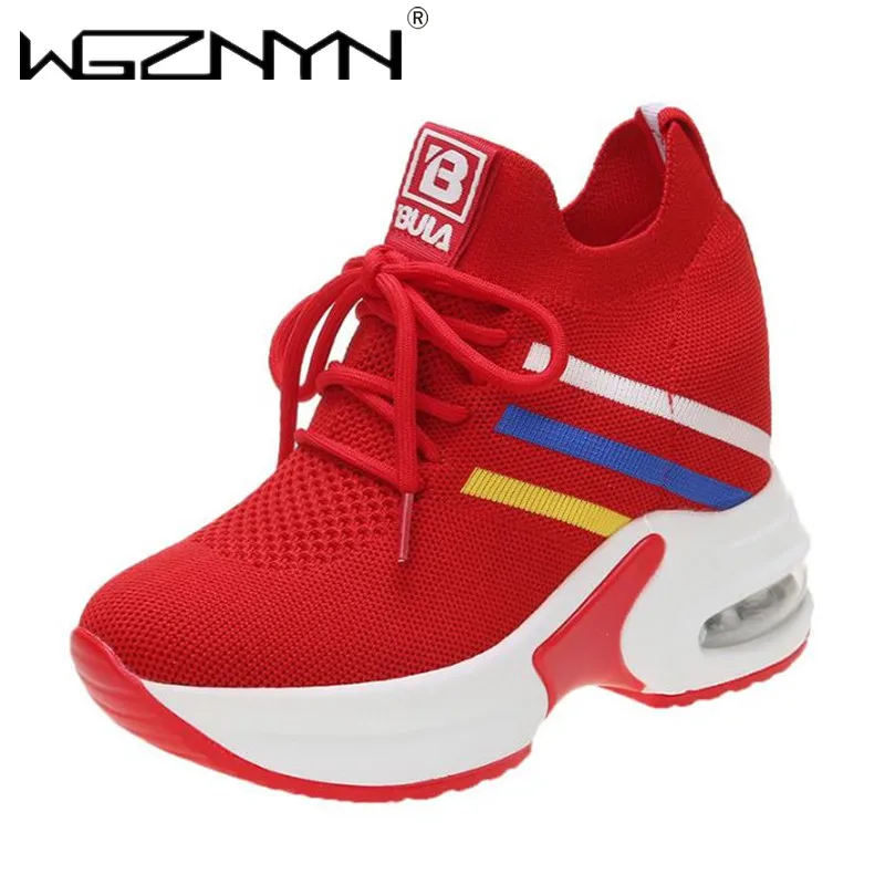 

Women's Casual Shoes Autumn Platform Sneakers Woman Breathable Air Cushion Outdoor Solid Heightening Footwear Chaussures Femme