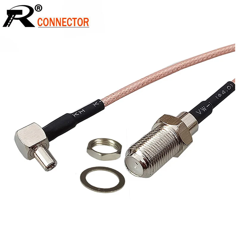 2 шт./лот F гнездовой разъем для TS9 Штекерный кабель с прямым углом Удлинительный