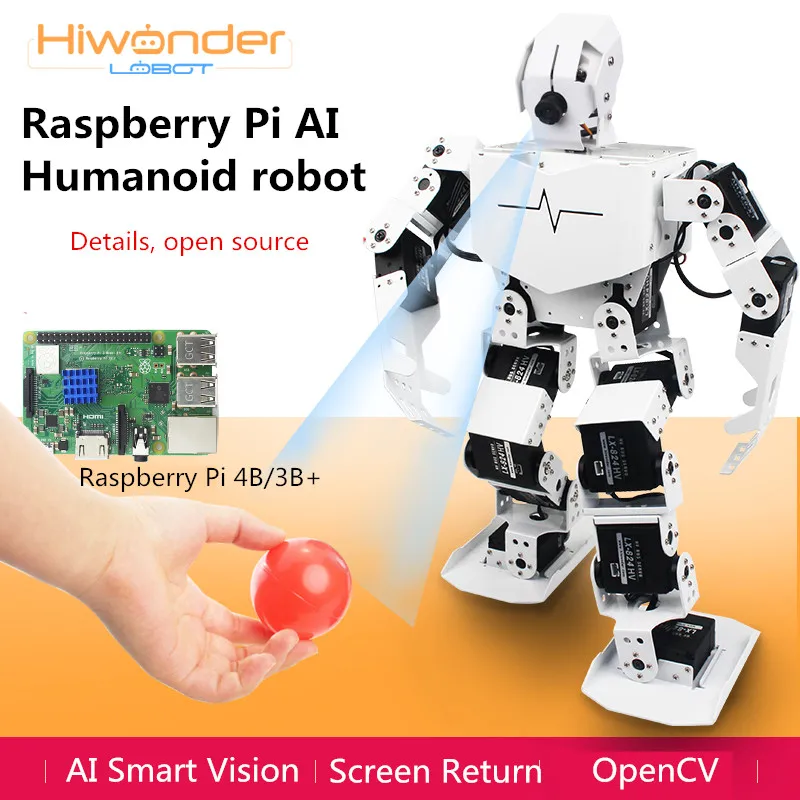 Verkaufen Hiworder Lobot TonyPi Humanoiden Roboter Raspberry Pi 4B/3B +/WIFI Video/Programmierbare OpenCV Smart Vision