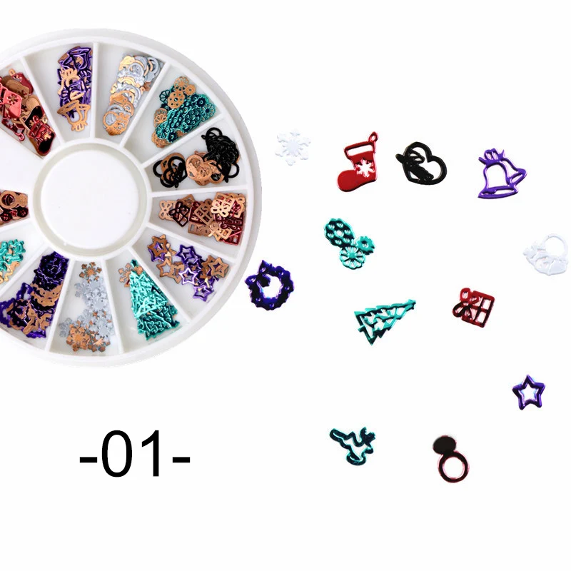 3D цветной дизайн ногтей украшения золото красный синий смешанный размер