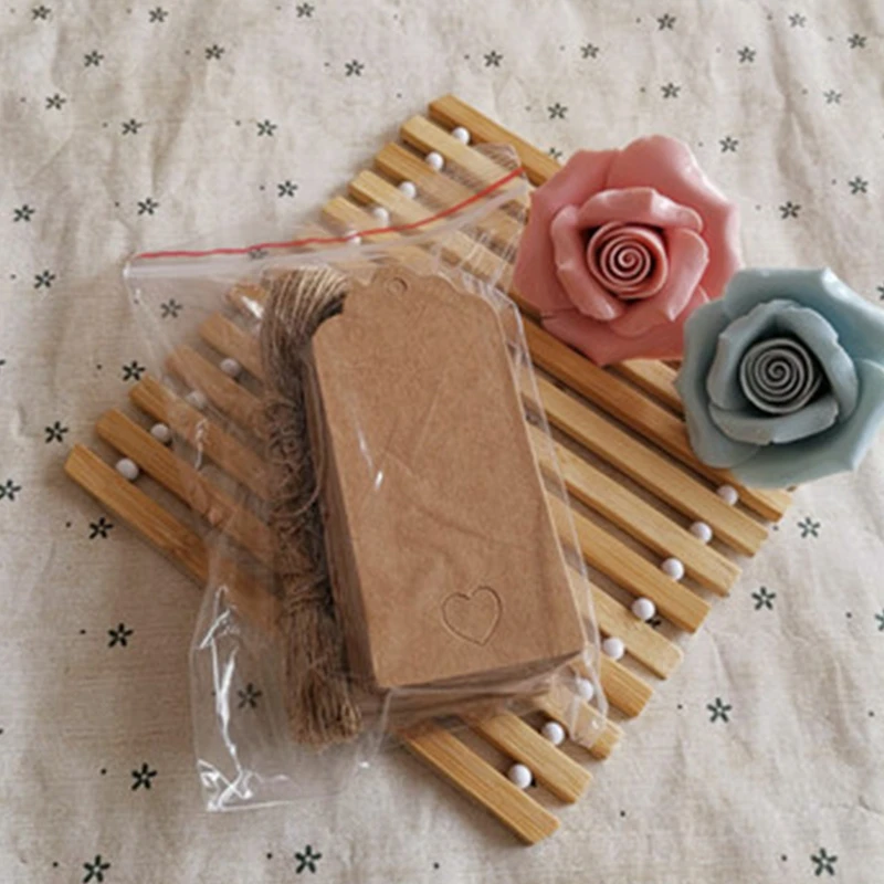 100 шт 9*4 см белый коричневый и черный полые сердца крафт-бумаги бирки головка