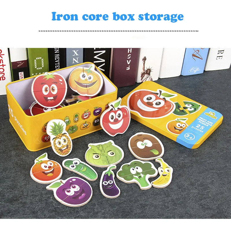 Детская соответствия головоломки перевозки животных фрукты овощи Ранние