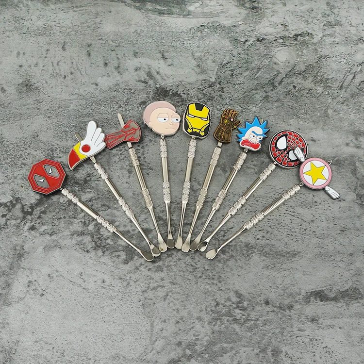 

2021 1pcs Custom Stainless steel Dab Tool for Wax Smoking Accessories Silver color different designs