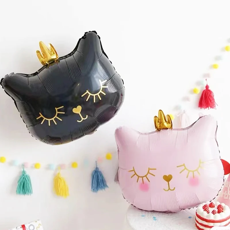 

Big Cat Head Foil Balloon Cute Cat Helium Happy Birthday Balloons Decoration Baby Shower Kids Toy Globos Event Party Supplie