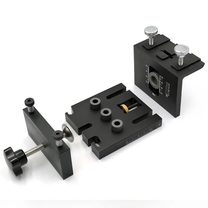 

SHGO HOT-Multifunction Woodworking Doweling Jig Kit Adjustable Drilling Guide Puncher Locator for Furniture Connecting Carpentry