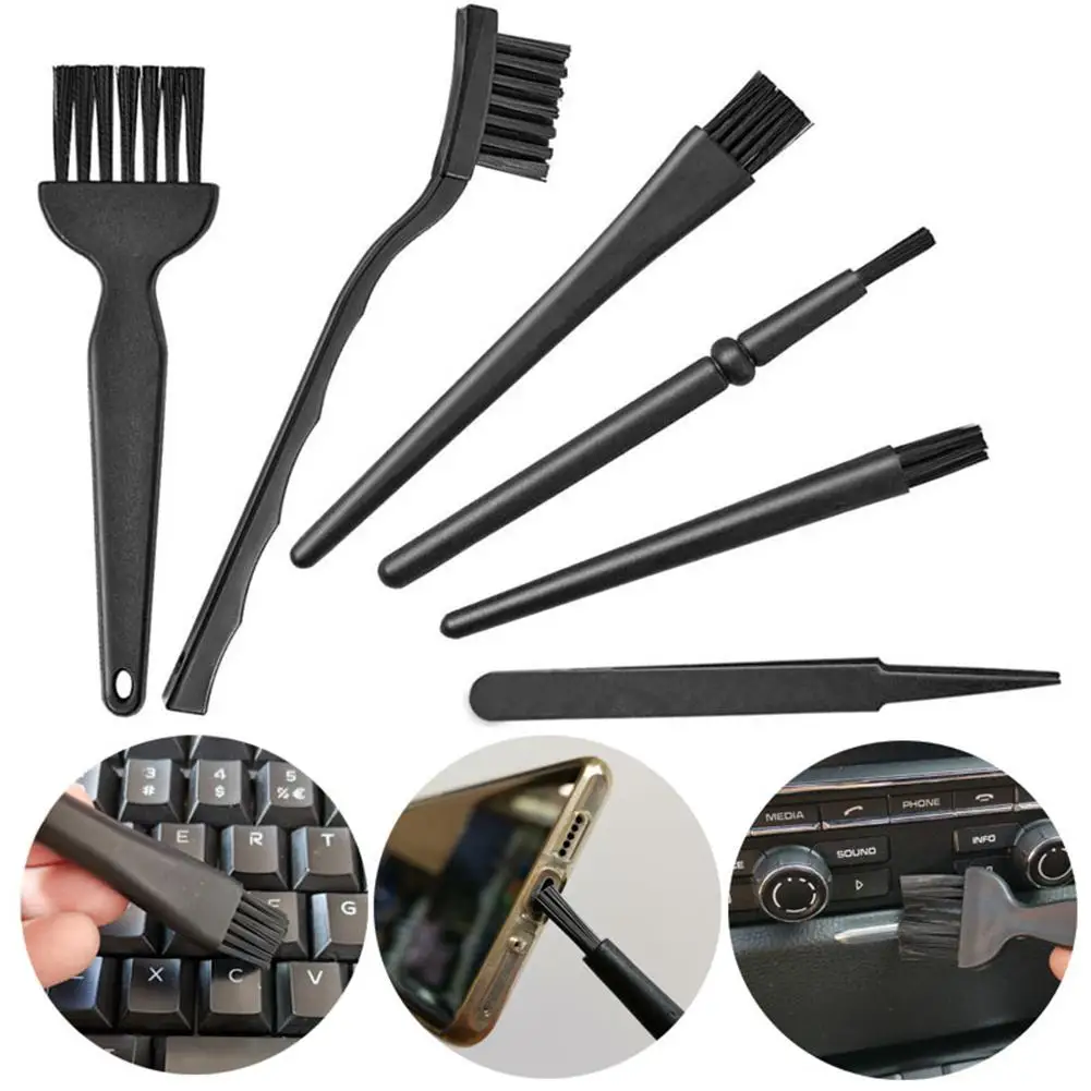 

6Pcs Plastic Portable Handle Anti Static Cleaning Keyboard PCB Gaps Brushes Computer Cleaning Tool Computer Accessories air dust