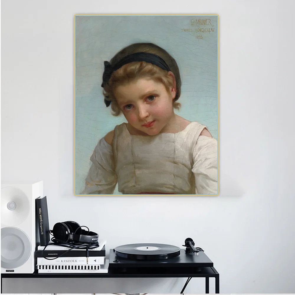 

Holover Canvas Oil Painting Emile Munier"Little Girl"Academicism Classicism Aesthetic Wall Home Room Interior Decoration
