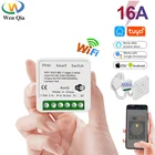 16A Mini WiFi Smart Switch Led Light Smart Life Push Module Поддержка 2 Way APP Voice Relay Timer Работа с Google Home Alexa Tuya