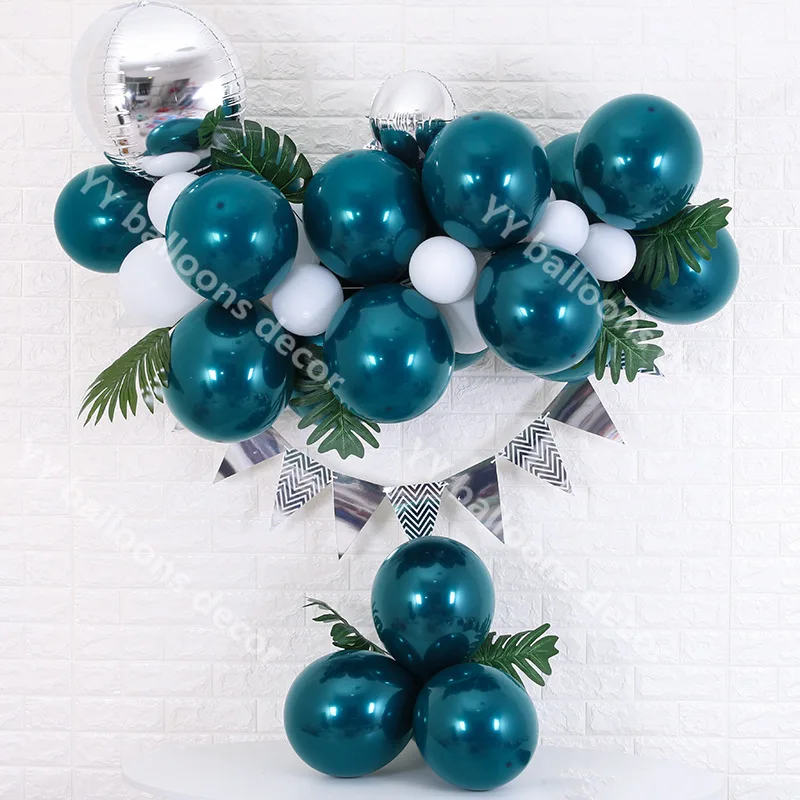 Воздушные шары-гирлянды металлические серебристые пастельные двухслойные