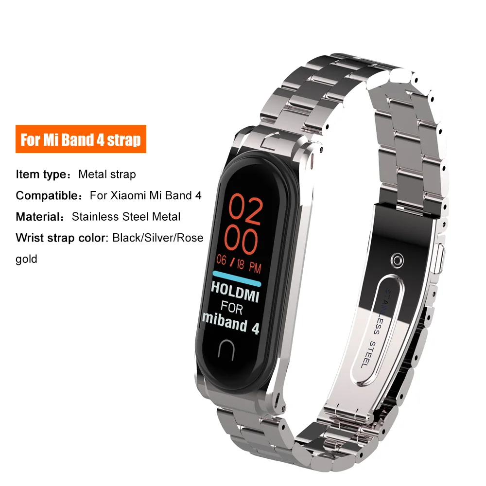 Hangrui mi band 4 сменный металлический ремешок из нержавеющей стали браслеты mi Band 4 ремешок для Xiaomi mi band 4