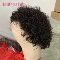 short curly pixie cut wig orange 1b30 99j human hair pixie curly t part wig 13x5x1 brazilian human hair for women iamyou