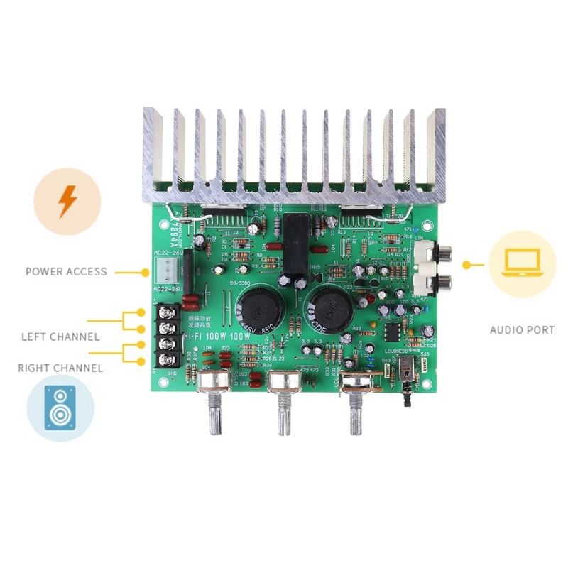 39XD TDA7294 Stereo Dual Channel Digital Power Amplifier Finished Board Module | Электроника