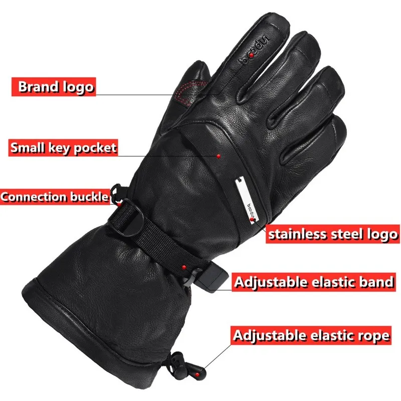 Снегоходные перчатки из натуральной кожи для мужчин и женщин удобные