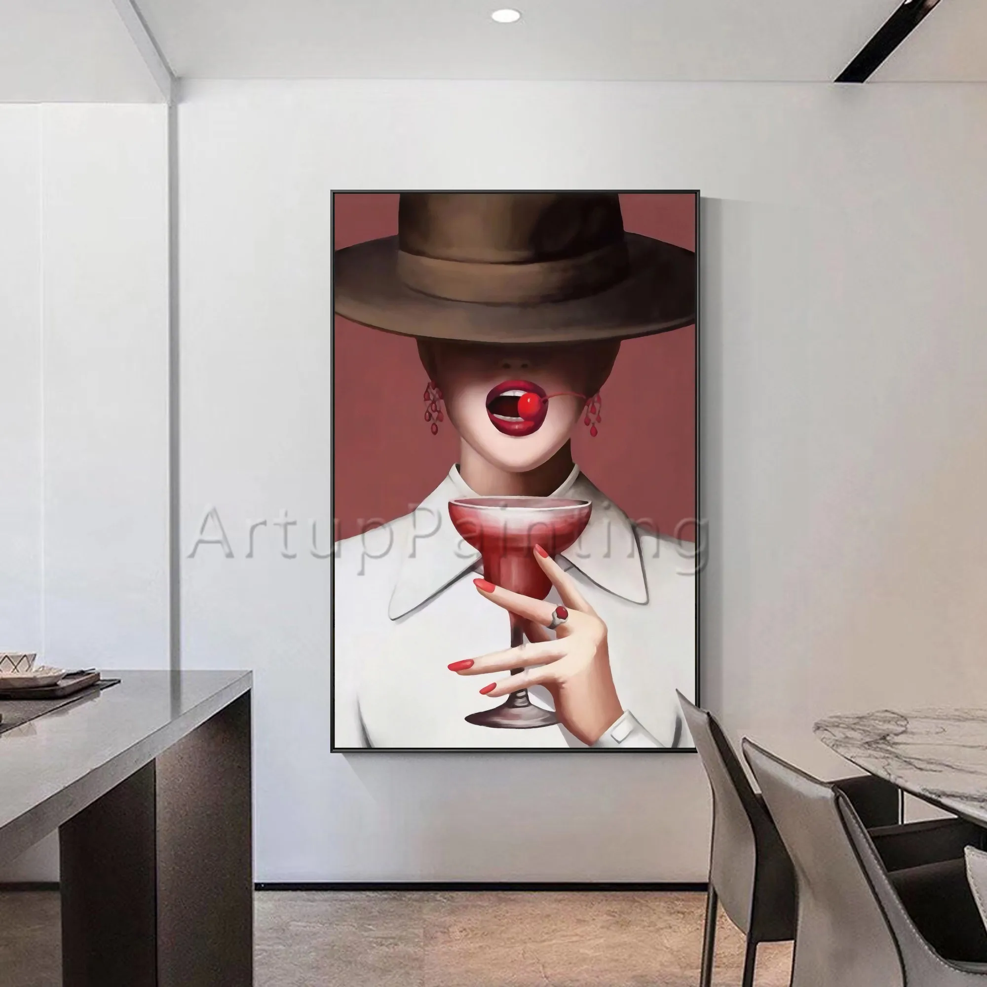 Современная картина маслом на холсте Ручная роспись шапка женский