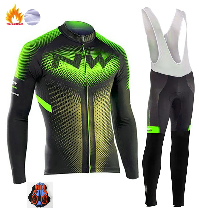 

2022 Winter YELLOW TEAM Long Cycling JERSEY Bike Pants Men's Ropa Ciclismo Thermal fleece cycling Maillot Culotte wear