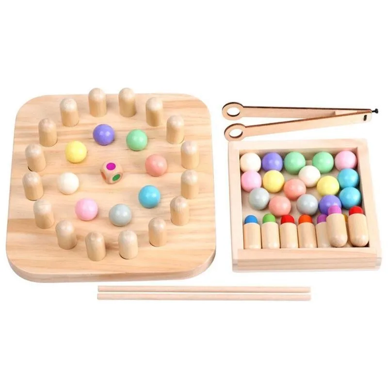 

Kids Wooden Memory Chess Game Color Cognitive Clip Gifts Birthday Educational Toy Toys Montessori Early For Children Fun Be C6I1