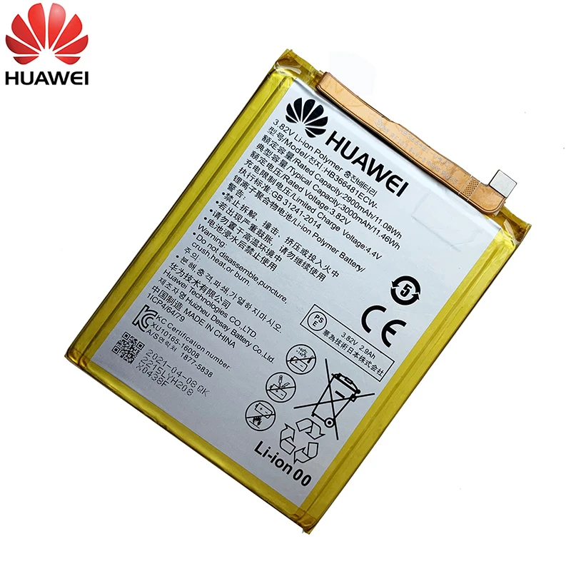 100% оригинальная полная 3000 мАч батарея для телефона HB366481ECW Huawei P9 honor 8 lite 5C Ascend P10 Lite