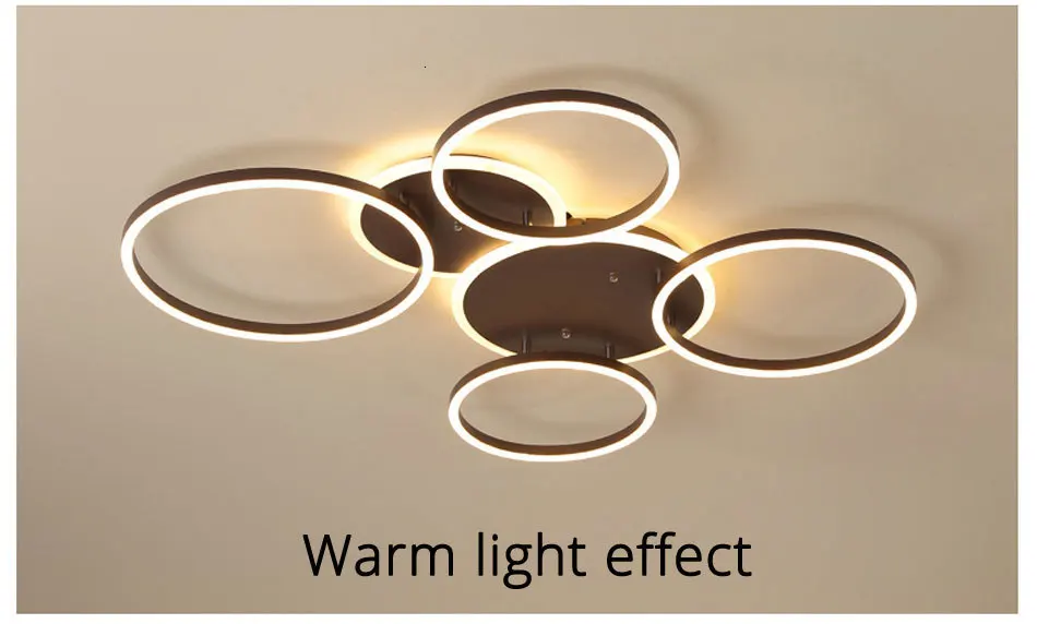 Surface Mounted Led Chandelier White&Coffee Body Modern Led Chandelier Lighting Living room Bedroom Kitchen Dining room L