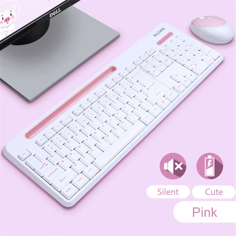 

2.4G Girls Wireless Keyboard Gaming Mouse Combo 1600 DPI Mini Mouse Silent Keyboard For Macbook Lenovo Dell Asus Laptop PC Gamer